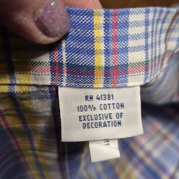 Classy Ralph Lauren Men's Blue Plaid Shirt Size Large - Picture 7 of 7